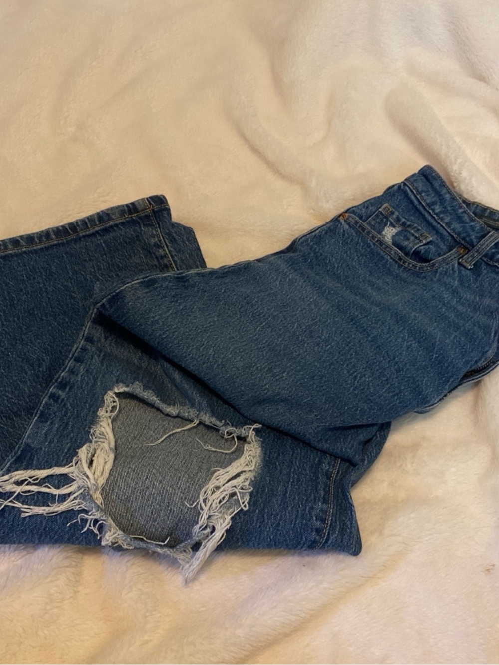 wild fable Dark Blue Straight Leg Distressed Jeans